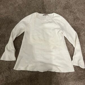 LOFT Off-White Ribbed Knit Sweater